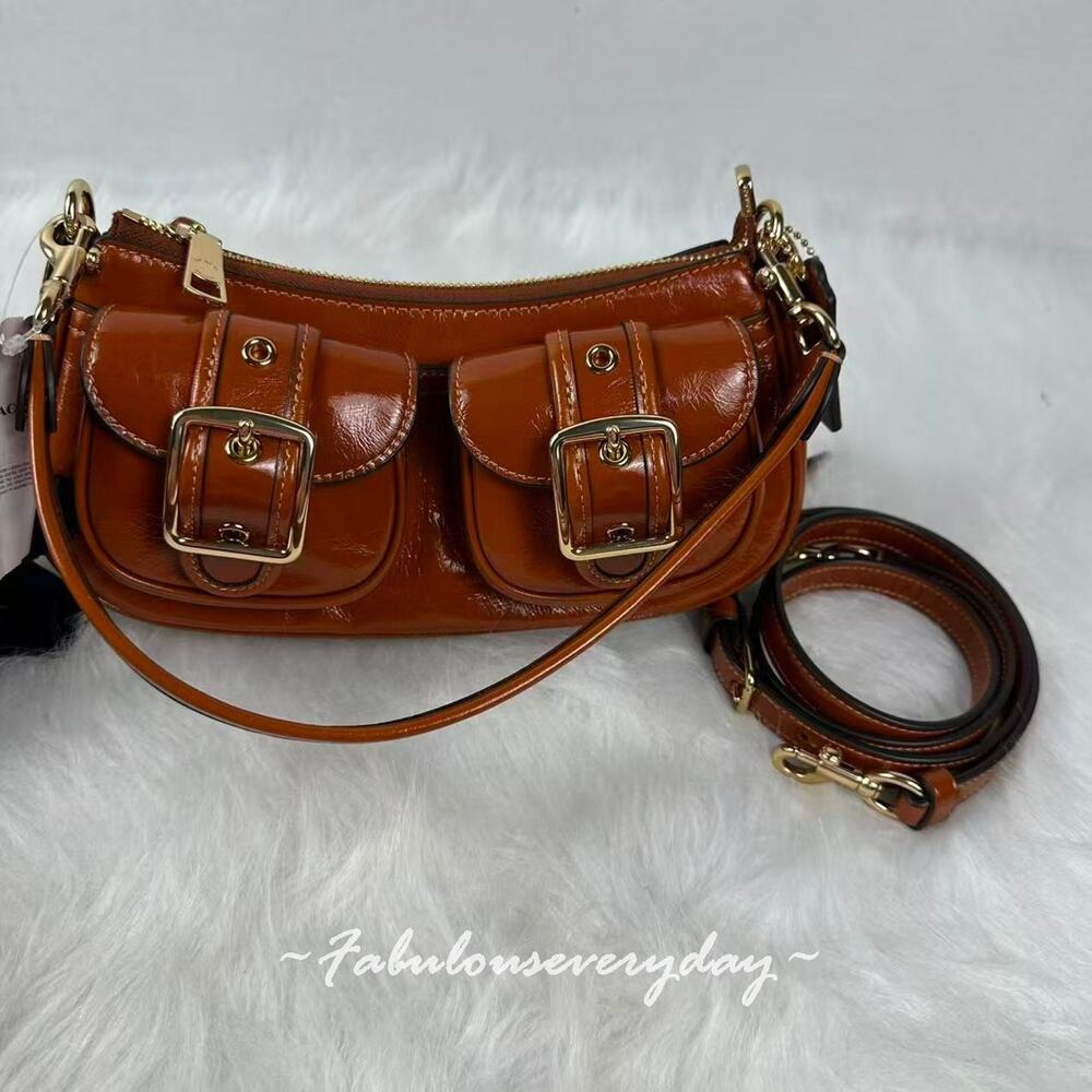 Coach Ashton Bag Crossbody In Leather/Gold/Cinnamon CBJ01 NWT